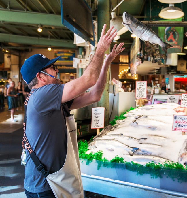 Pike Place Market fish merchant